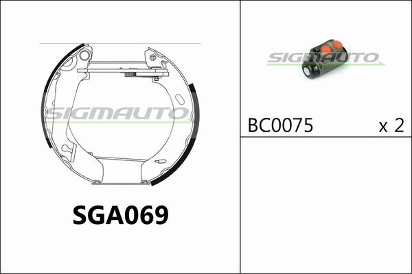 SIGMAUTO SGA069 - Brake Shoe Set autospares.lv