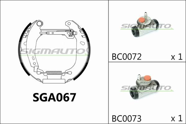 SIGMAUTO SGA067 - Brake Shoe Set autospares.lv