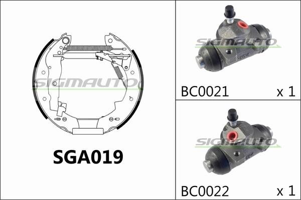 SIGMAUTO SGA019 - Brake Shoe Set autospares.lv
