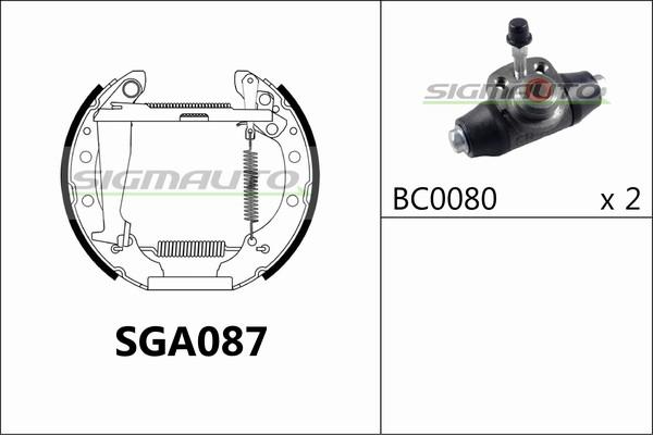 SIGMAUTO SGA087 - Brake Shoe Set autospares.lv
