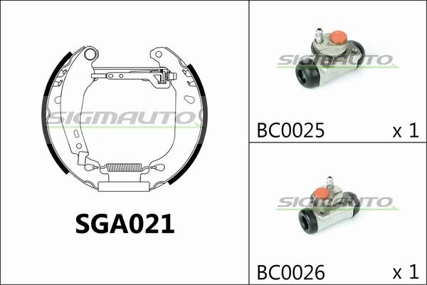 SIGMAUTO SGA021 - Brake Shoe Set autospares.lv