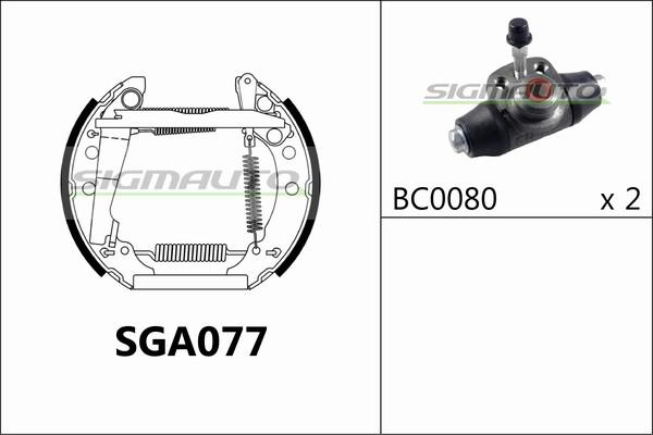 SIGMAUTO SGA077 - Brake Shoe Set autospares.lv