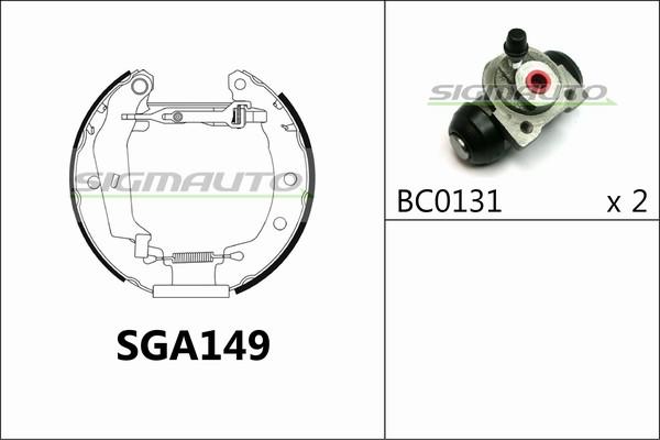 SIGMAUTO SGA149 - Brake Shoe Set autospares.lv