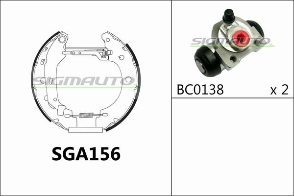 SIGMAUTO SGA156 - Brake Shoe Set autospares.lv