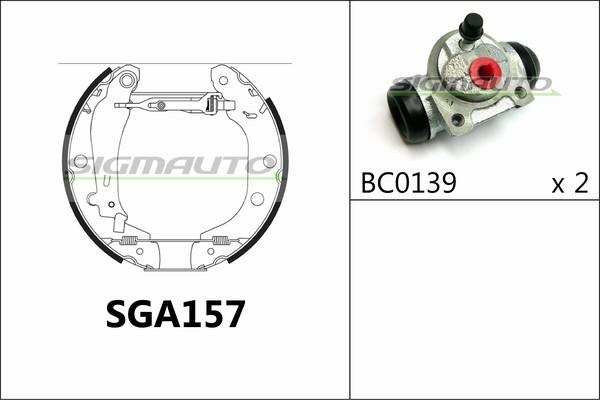 SIGMAUTO SGA157 - Brake Shoe Set autospares.lv