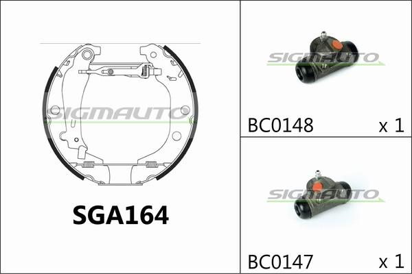 SIGMAUTO SGA164 - Brake Shoe Set autospares.lv