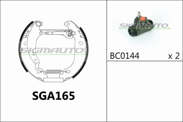 SIGMAUTO SGA165 - Brake Shoe Set autospares.lv