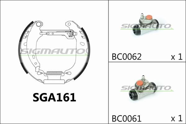 SIGMAUTO SGA161 - Brake Shoe Set autospares.lv