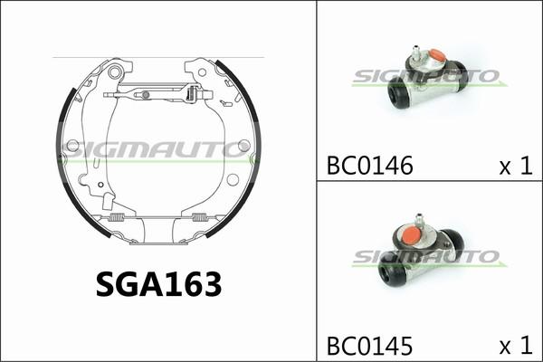 SIGMAUTO SGA163 - Brake Shoe Set autospares.lv