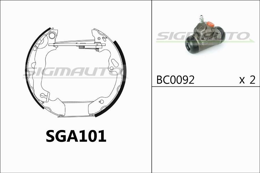 SIGMAUTO SGA101 - Brake Shoe Set autospares.lv