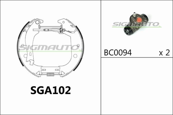 SIGMAUTO SGA102 - Brake Shoe Set autospares.lv