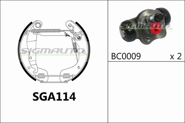 SIGMAUTO SGA114 - Brake Shoe Set autospares.lv
