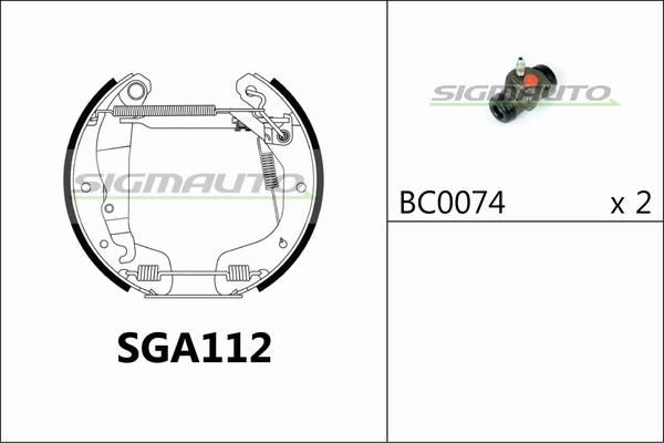 SIGMAUTO SGA112 - Brake Shoe Set autospares.lv