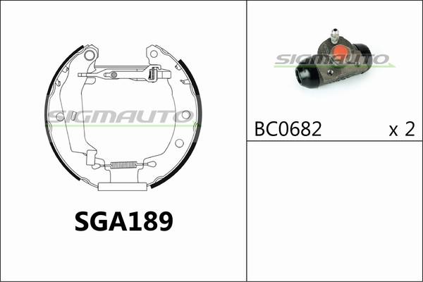 SIGMAUTO SGA189 - Brake Shoe Set autospares.lv