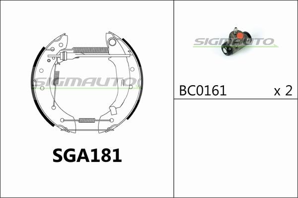 SIGMAUTO SGA181 - Brake Shoe Set autospares.lv