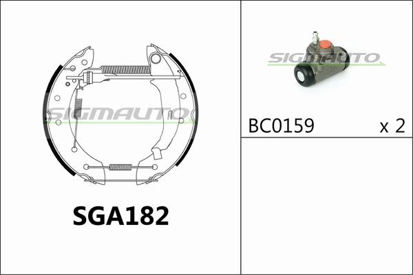 SIGMAUTO SGA182 - Brake Shoe Set autospares.lv