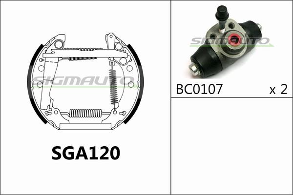 SIGMAUTO SGA120 - Brake Shoe Set autospares.lv