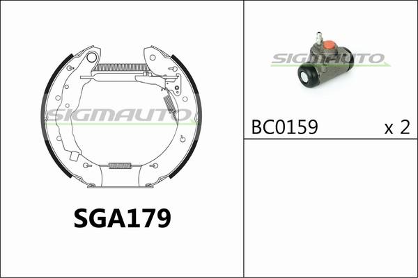 SIGMAUTO SGA179 - Brake Shoe Set autospares.lv