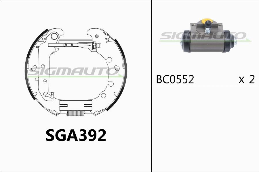 SIGMAUTO SGA392 - Brake Shoe Set autospares.lv