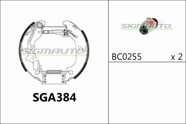 SIGMAUTO SGA384 - Brake Shoe Set autospares.lv