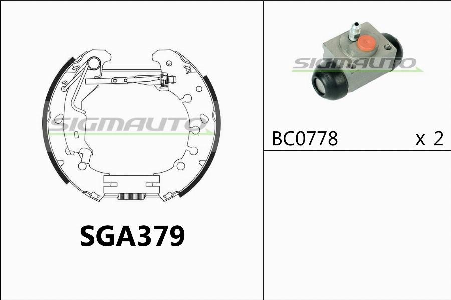 SIGMAUTO SGA379 - Brake Shoe Set autospares.lv