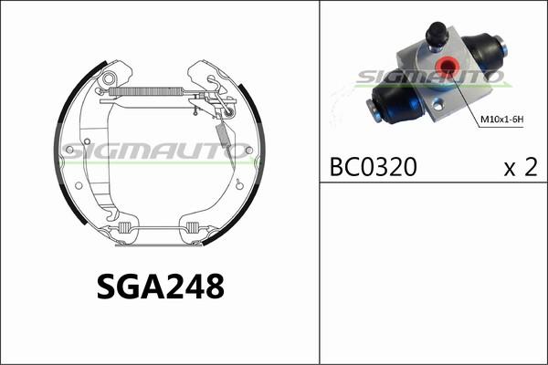 SIGMAUTO SGA248 - Brake Shoe Set autospares.lv