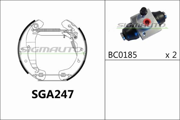 SIGMAUTO SGA247 - Brake Shoe Set autospares.lv
