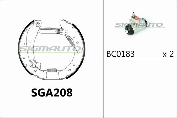 SIGMAUTO SGA208 - Brake Shoe Set autospares.lv