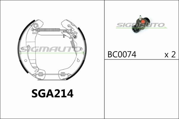 SIGMAUTO SGA214 - Brake Shoe Set autospares.lv