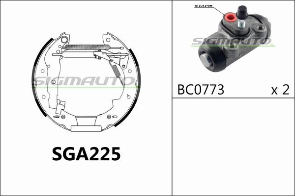 SIGMAUTO SGA225 - Brake Shoe Set autospares.lv