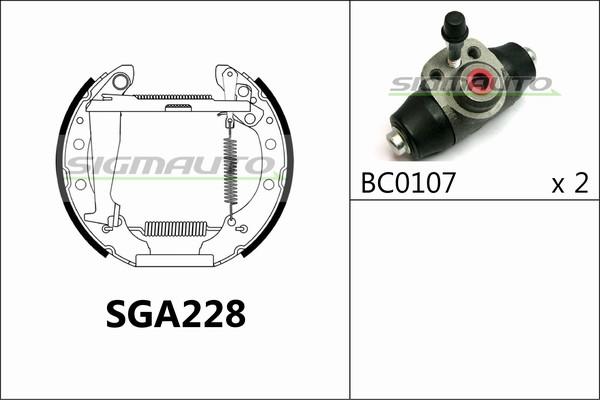 SIGMAUTO SGA228 - Brake Shoe Set autospares.lv
