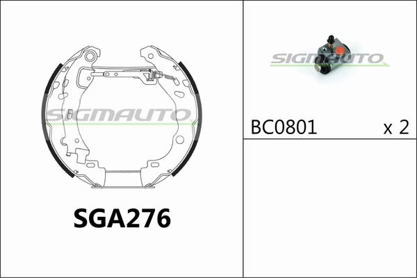 SIGMAUTO SGA276 - Brake Shoe Set autospares.lv