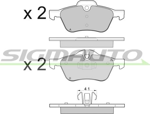 SIGMAUTO SPA995 - Brake Pad Set, disc brake autospares.lv