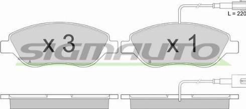 SIGMAUTO SPA944 - Brake Pad Set, disc brake autospares.lv