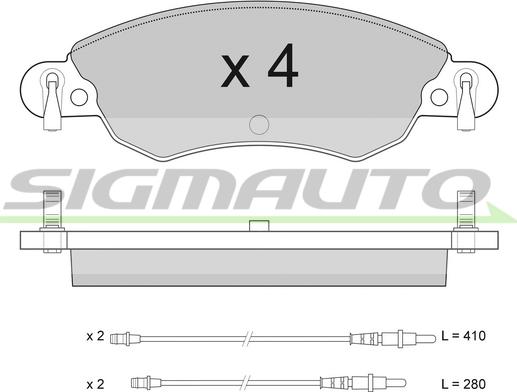 SIGMAUTO SPA940 - Brake Pad Set, disc brake autospares.lv