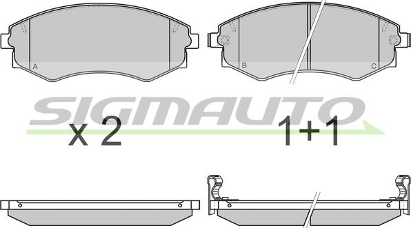 SIGMAUTO SPA941 - Brake Pad Set, disc brake autospares.lv