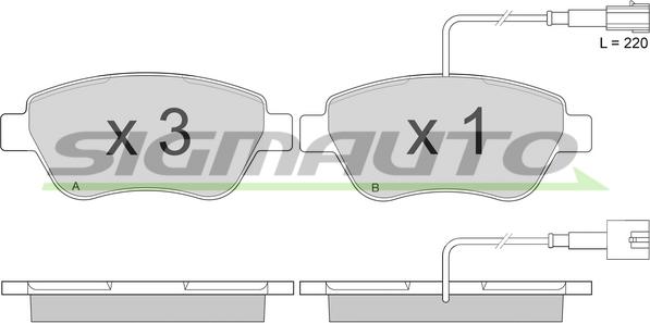 SIGMAUTO SPA942 - Brake Pad Set, disc brake autospares.lv