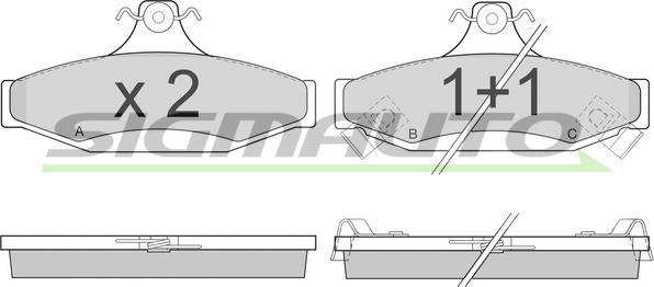 SIGMAUTO SPA956 - Brake Pad Set, disc brake autospares.lv