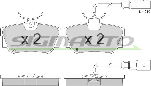 SIGMAUTO SPA957 - Brake Pad Set, disc brake autospares.lv