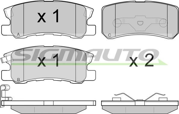 SIGMAUTO SPA965 - Brake Pad Set, disc brake autospares.lv