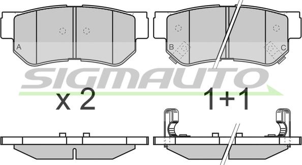 SIGMAUTO SPA966 - Brake Pad Set, disc brake autospares.lv