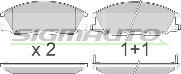 SIGMAUTO SPA909 - Brake Pad Set, disc brake autospares.lv