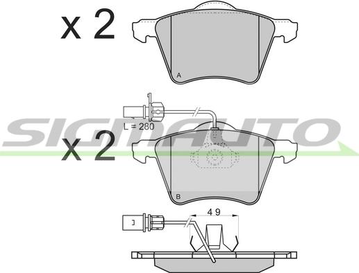 SIGMAUTO SPA900 - Brake Pad Set, disc brake autospares.lv