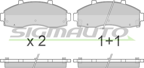 SIGMAUTO SPA901 - Brake Pad Set, disc brake autospares.lv