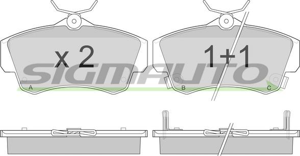 SIGMAUTO SPA908 - Brake Pad Set, disc brake autospares.lv