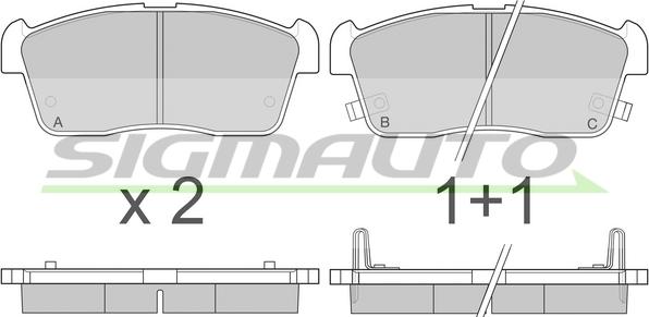 SIGMAUTO SPA902 - Brake Pad Set, disc brake autospares.lv