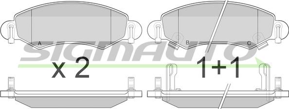 SIGMAUTO SPA907 - Brake Pad Set, disc brake autospares.lv