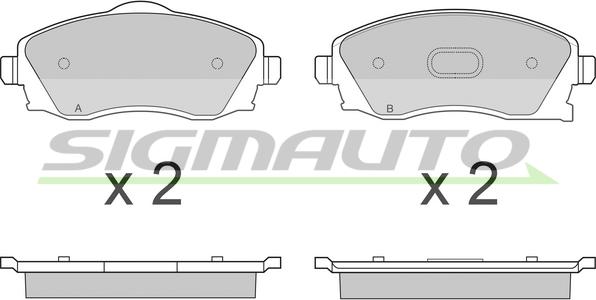 SIGMAUTO SPA915 - Brake Pad Set, disc brake autospares.lv