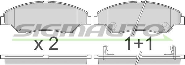 SIGMAUTO SPA911 - Brake Pad Set, disc brake autospares.lv