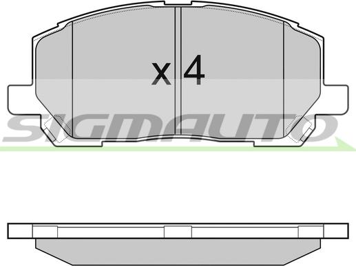 SIGMAUTO SPA989 - Brake Pad Set, disc brake autospares.lv